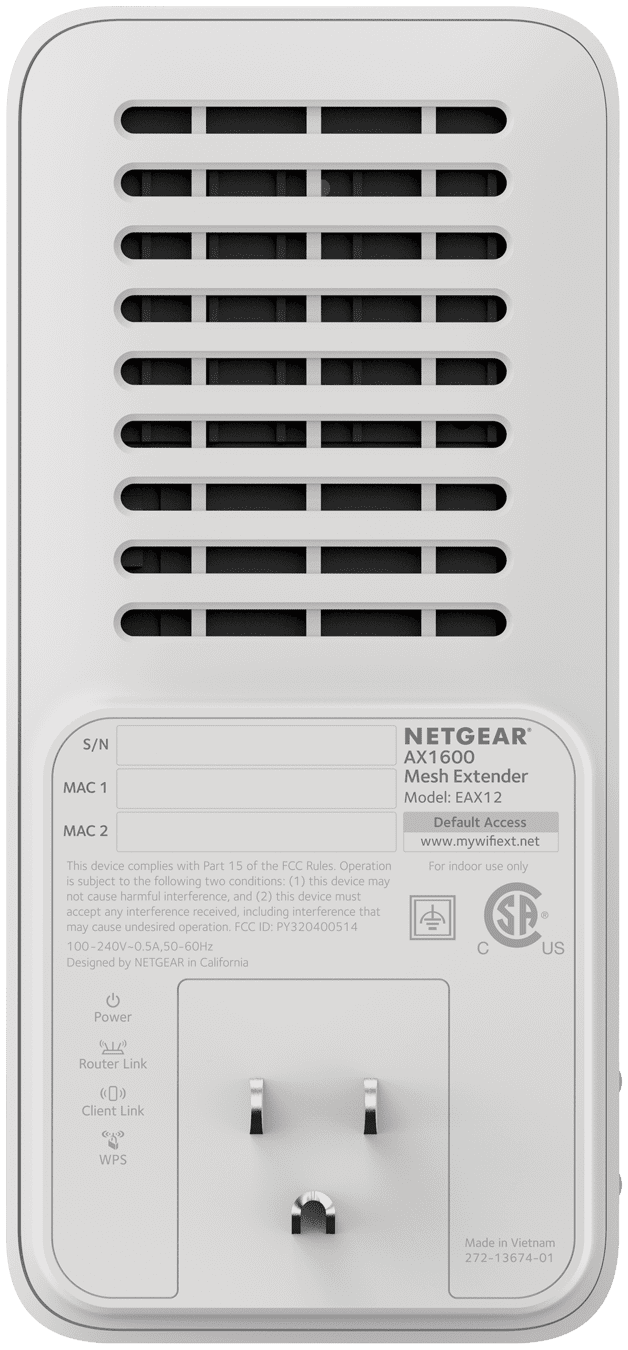 NETGEAR AX1600 WiFi 6 Mesh Range Extender and Signal Booster (EAX11-100NAS)