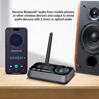 Monster 2-in-1 Bluetooth Transmitter for TV & Speakers, Wireless Bluetooth Adapter, Black