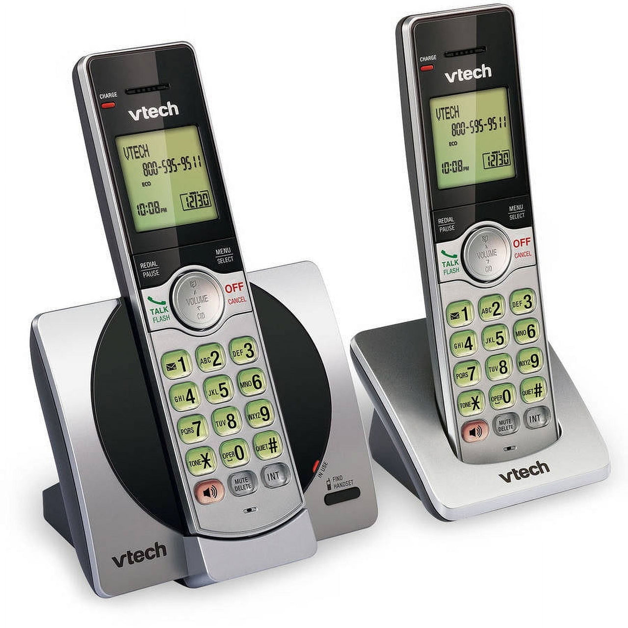 VTech CS6919-2 DECT 6.0 Cordless Phone with Caller ID and Handset Speakerphone, 2 Handsets, Silver/Black