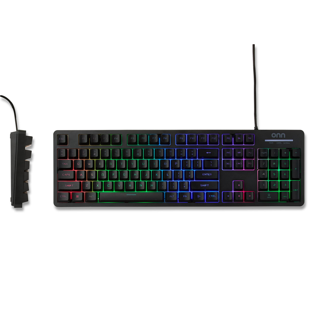 onn Wired LED Gaming Keyboard, Backlit, Gray
