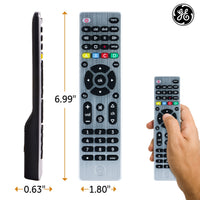 GE 4-Device Universal TV Remote Control in Brushed Silver, 33709