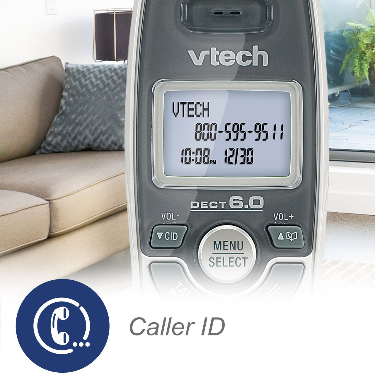 VTech 2 Handset DECT 6.0 Cordless Phone with Caller ID/Call Waiting, CS6114-2 (White)