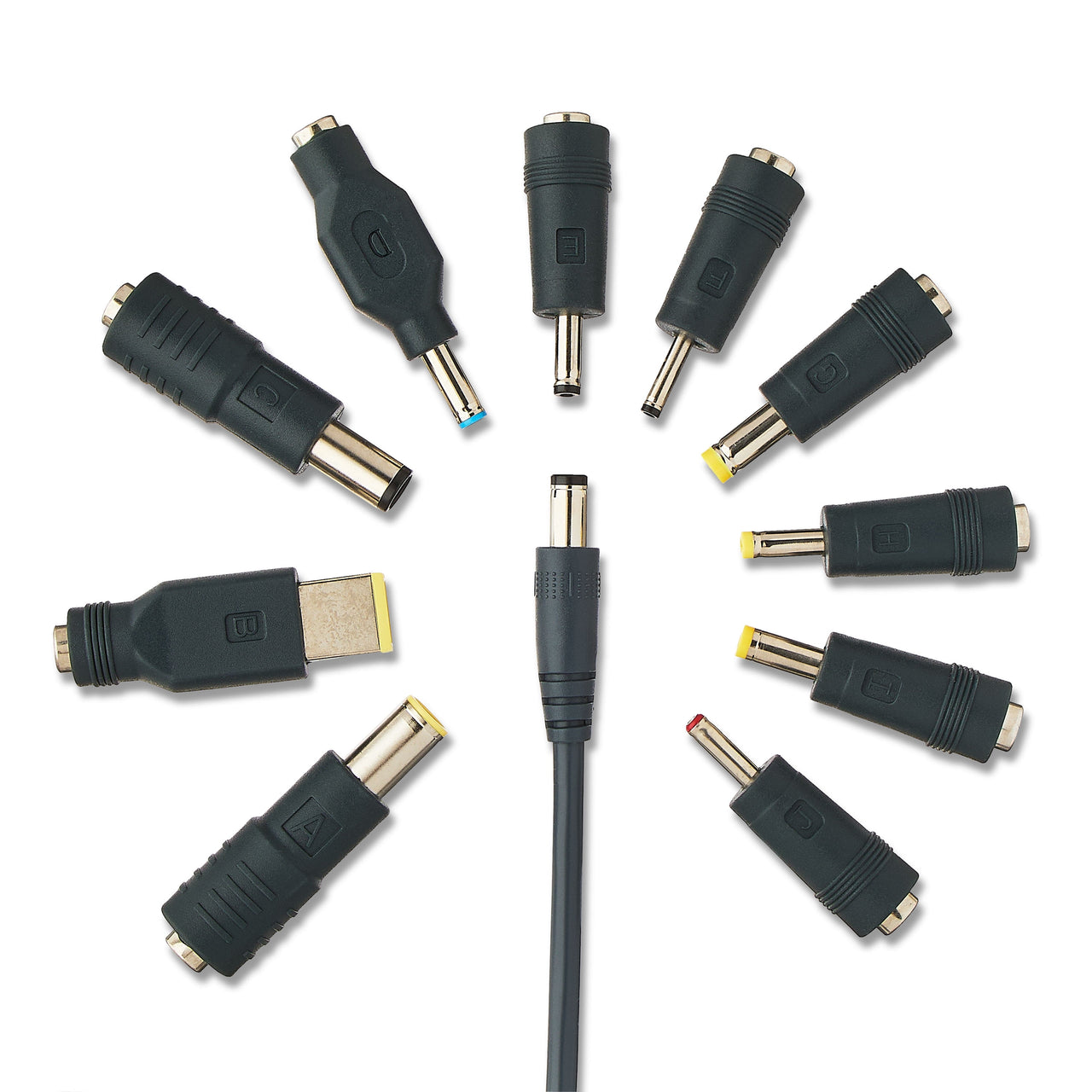 onn 90W Laptop Charger with 10 Interchangeable Tips, 10ft Power Cord, for HP, Dell, Lenovo, Grey