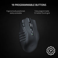Razer Naga V2 HyperSpeed Bluetooth Gaming Mice with AA Battery, Black