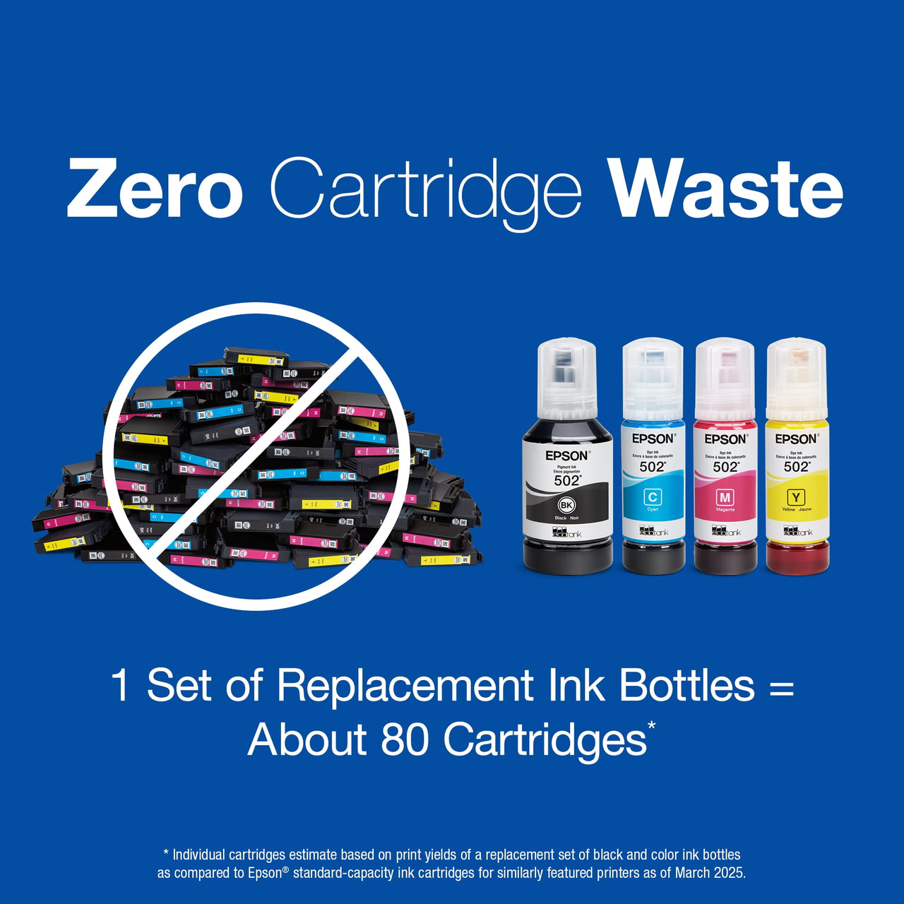 Epson 502 EcoTank Ink Ultra-high Capacity Bottle Color Combo Pack Works with ET-2750, ET-2850, ET-2980, ET-2988, ET-3750, ET-3760, ET-3850, ET-4850, and other select EcoTank models