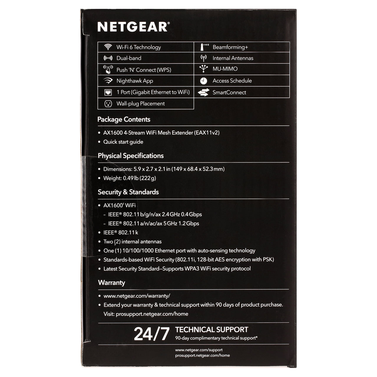 NETGEAR AX1600 WiFi 6 Mesh Range Extender and Signal Booster (EAX11-100NAS)