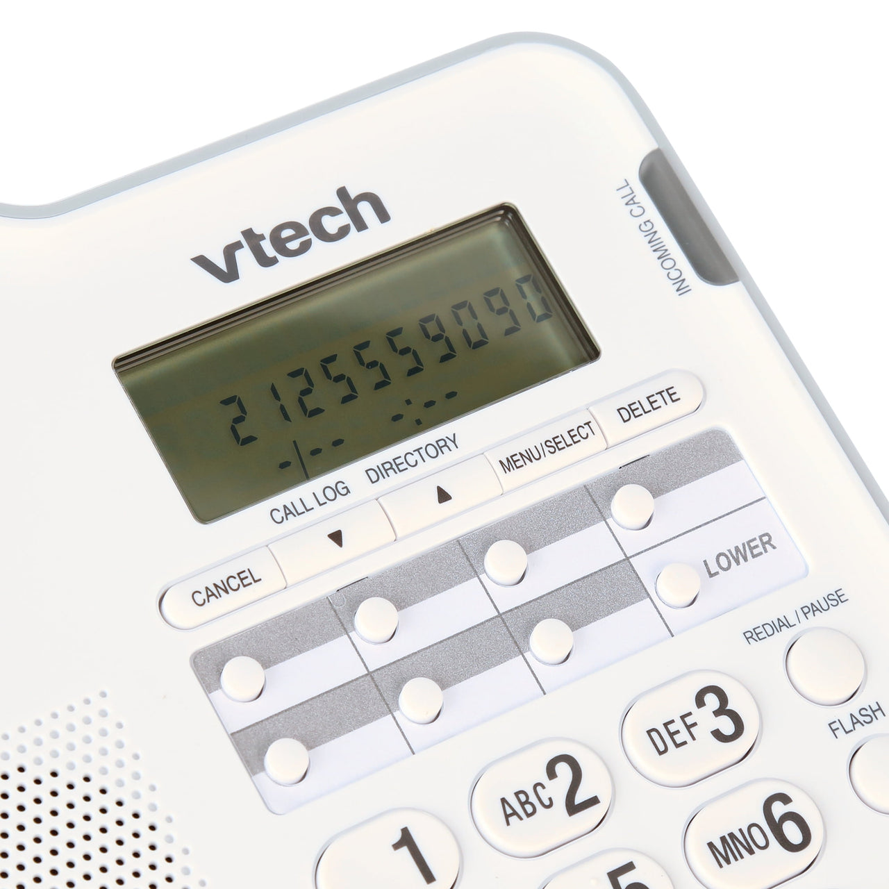 VTech CD1153 White, Corded, Table Top Speakerphone with Caller ID, Ringer Volume Control, No AC Power Required, 60 Number Caller ID History