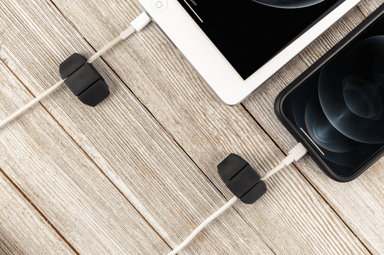 Cordinate Cable Management Dots, Dual Slot, Black, 6pk