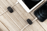Cordinate Cable Management Dots, Dual Slot, Black, 6pk