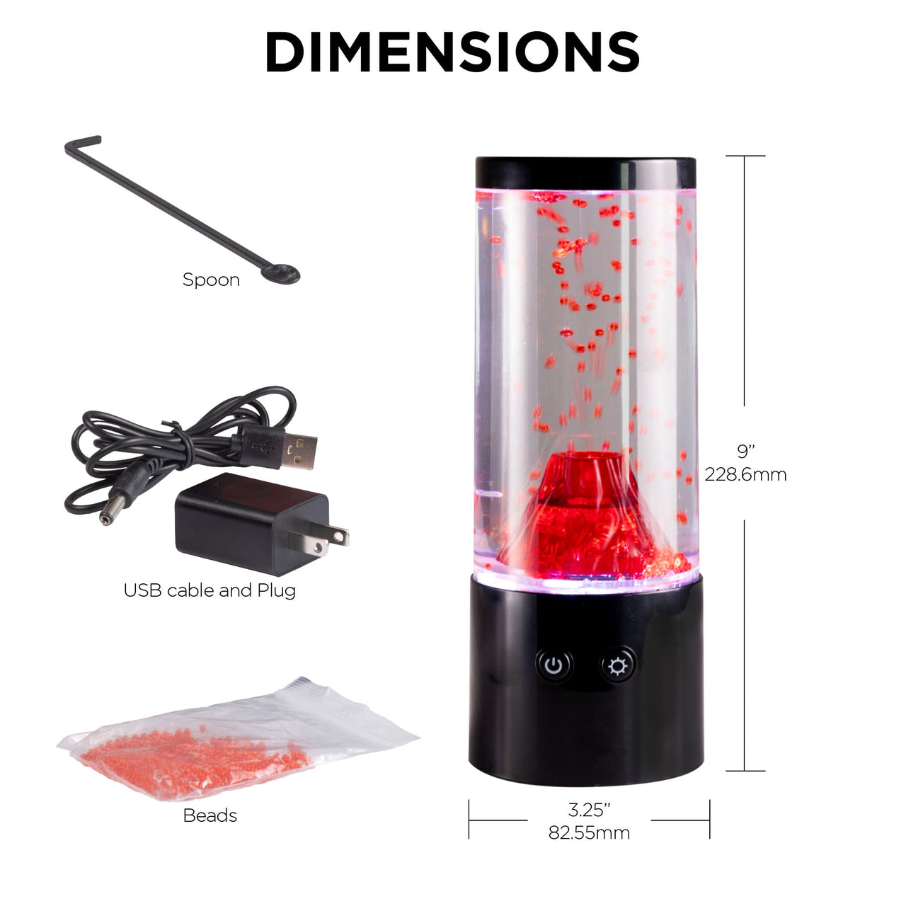 Merkury Innovations New 9-Inch RGB Volcano LED Mood Night Light - USB Powered, Motion Simulation