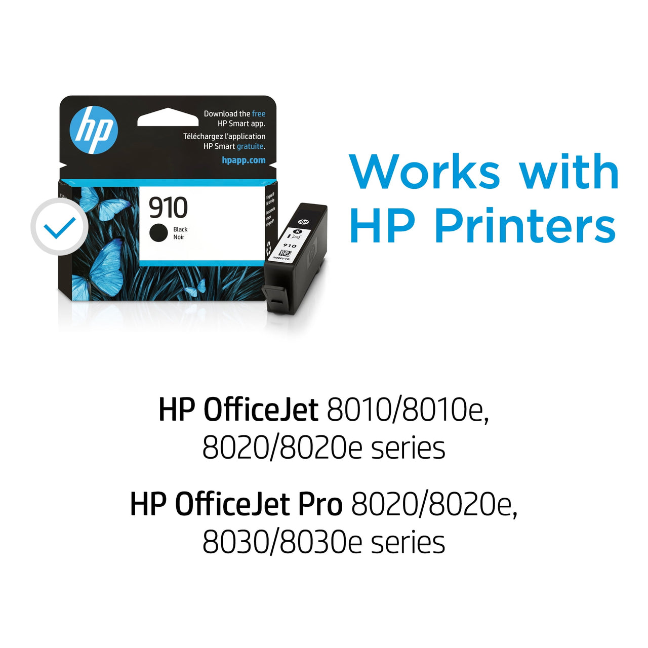 HP 910 Black Original Ink Cartridge, ~250 pages, 3YL61AN#140