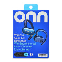 onn Wireless Open-Ear Earphones with Environmental Noise Canceling Microphones, Black