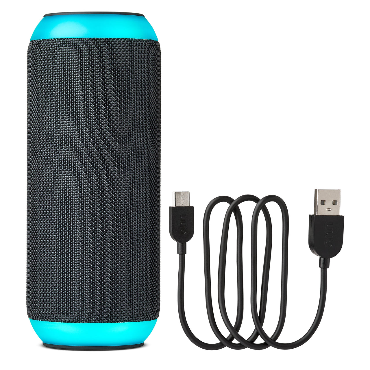 onn Large Rugged Speaker with Bluetooth Wireless Technology and LED Lighting, Gray