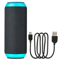 onn Large Rugged Speaker with Bluetooth Wireless Technology and LED Lighting, Gray