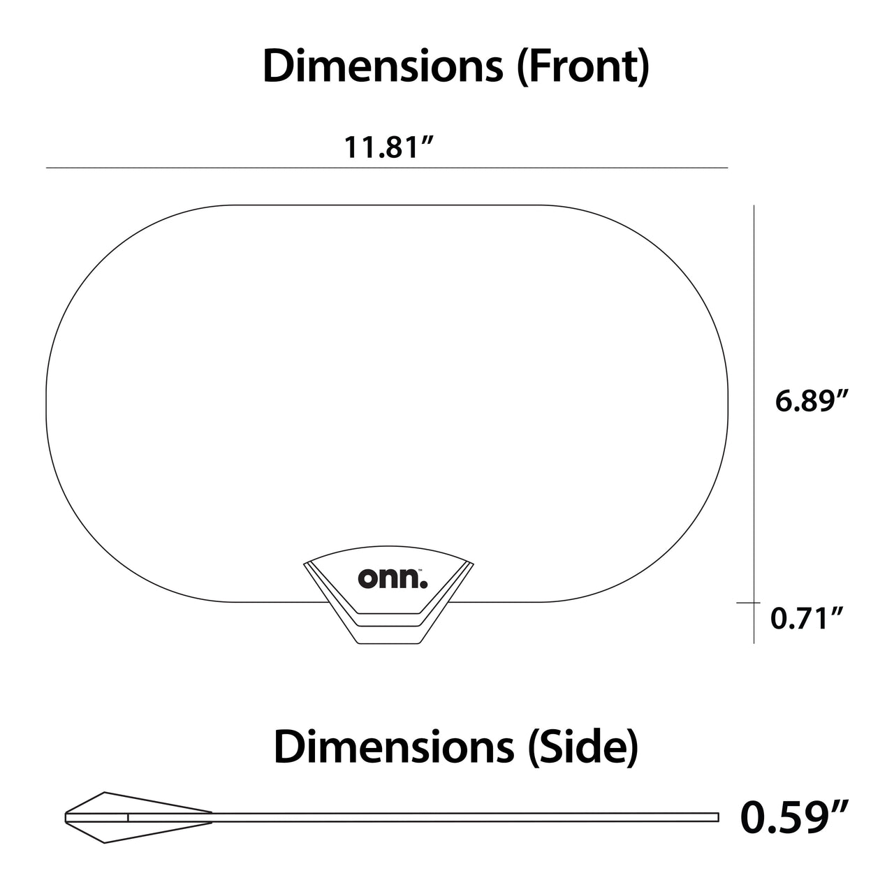onn Indoor Dual-Color Amplified Antenna, 50 mile Range