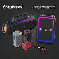 Skullcandy Stomp Waterproof USB Charge Out LED Lighting Wireless Bluetooth Portable Speaker, Black