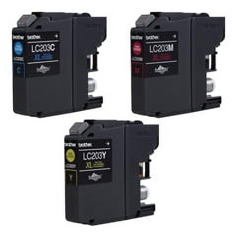 Brother Genuine High Yield Color Ink Cartridge, LC2033PKW, Replacement Color Ink Three Pack, Includes 1 Cartridge Each of Cyan, Magenta & Yellow, Page Yield Up To 550 Pages, LC203