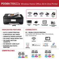 Canon PIXMA TR8622a All-In-One, Wireless Color Inkjet Printer for Home Office Use
