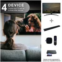 GE Universal Remote Control, 4 Device, Backlit, Rechargeable, Artic White, 80984