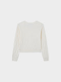Scalloped Edge Cardigan-Ivory