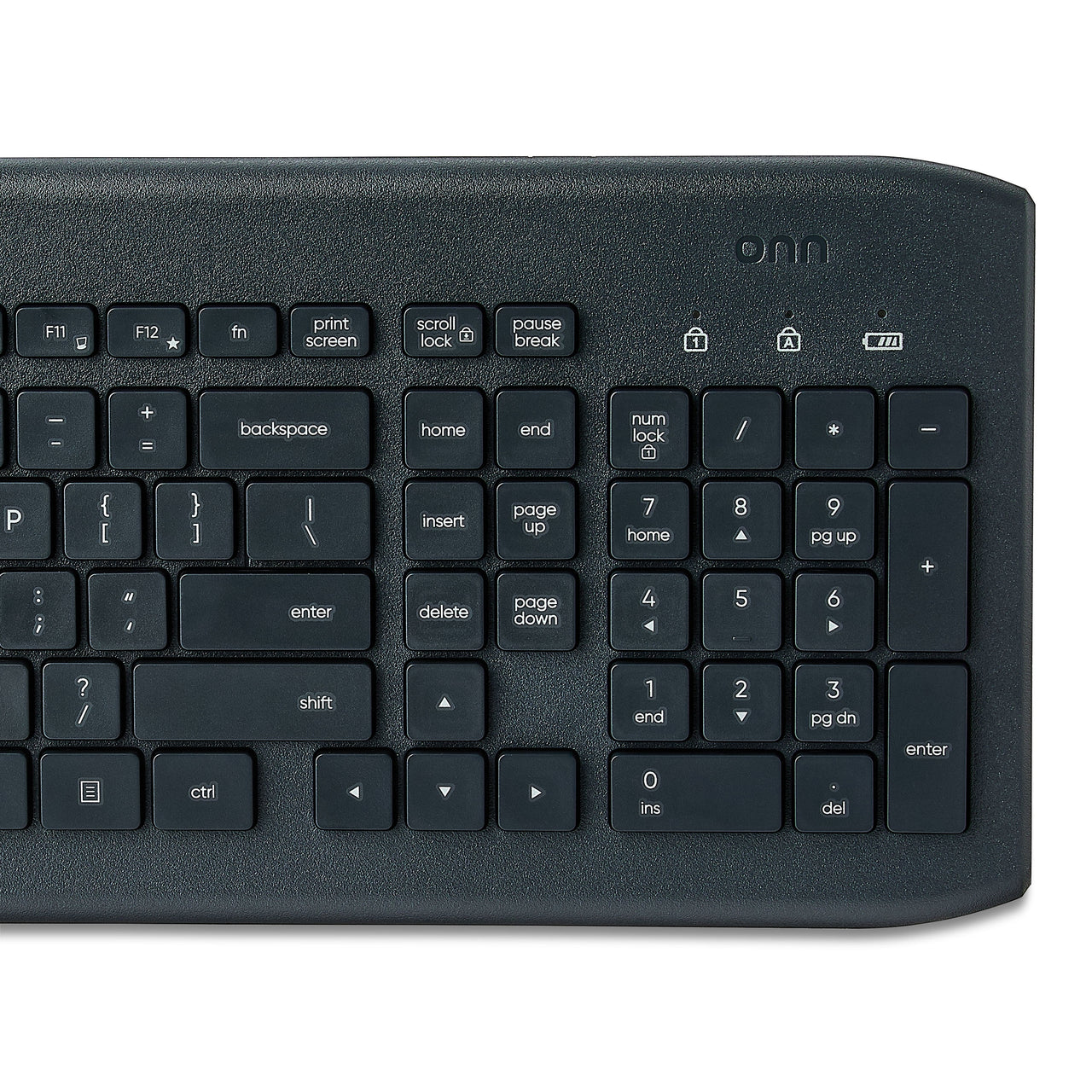 onn Wireless Keyboard & Mouse Combo, 104 Keys, Optical, USB Nano Receiver, Greystone