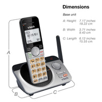 VTech CS5229-2 2 Handset Extended Range DECT 6.0 Cordless Phone with Answering System (Silver/Black)