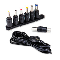 CyberPower CPUAC1U1300 - Universal Power Adapter, 1300mA, USB & Round-Pin Connectors, 7 Tips, Folding Plug