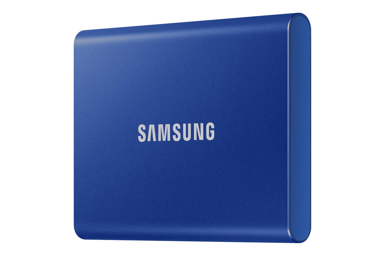 SAMSUNG T7 Portable SSD 1TB Indigo Blue, Up-to 1,050MB/s, USB 3.2 Gen2, External - MU-PC1T0H/AM