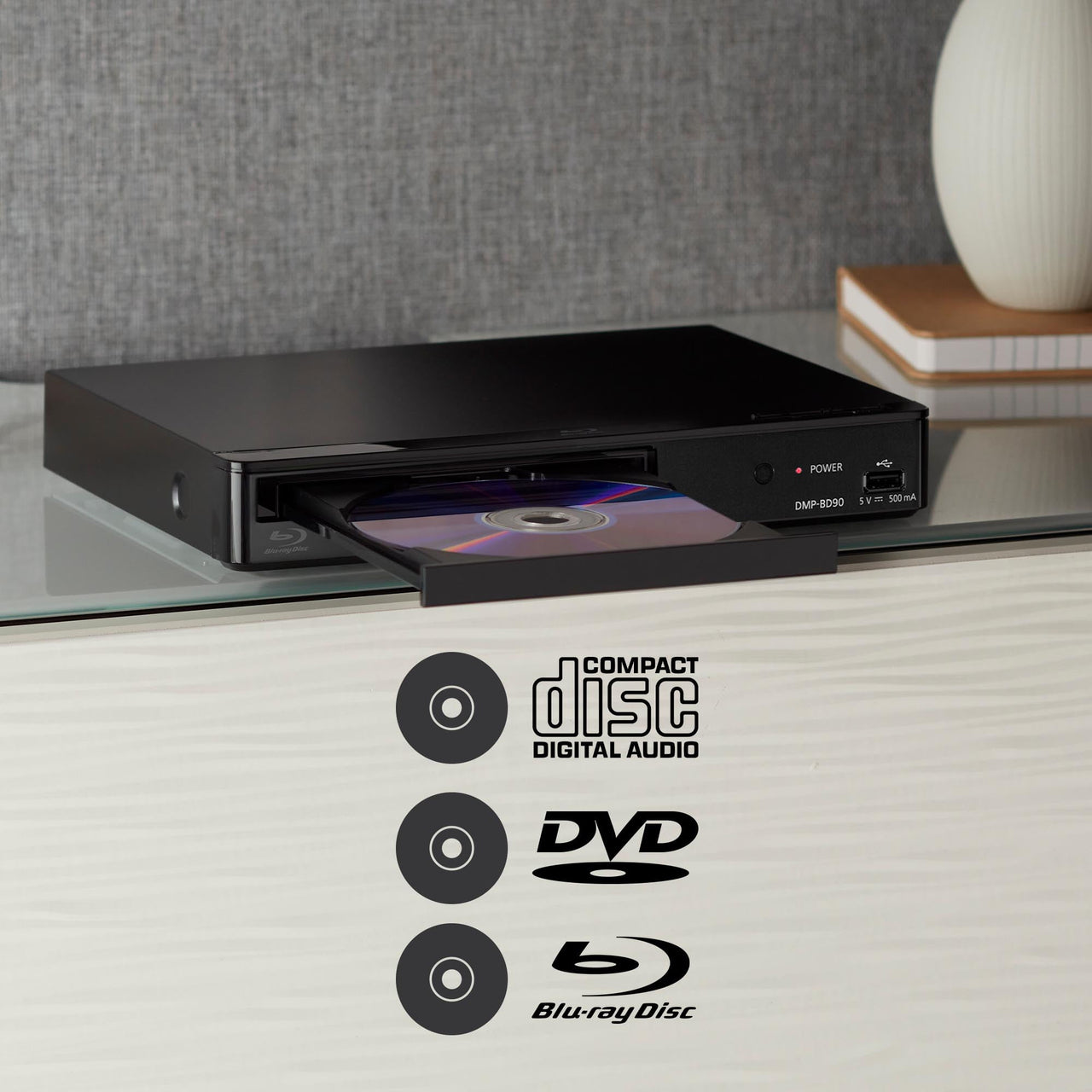 Panasonic Blu Ray DVD Player with Full HD Picture Quality and Hi-Res Dolby Digital Sound DMP-BD90P-K