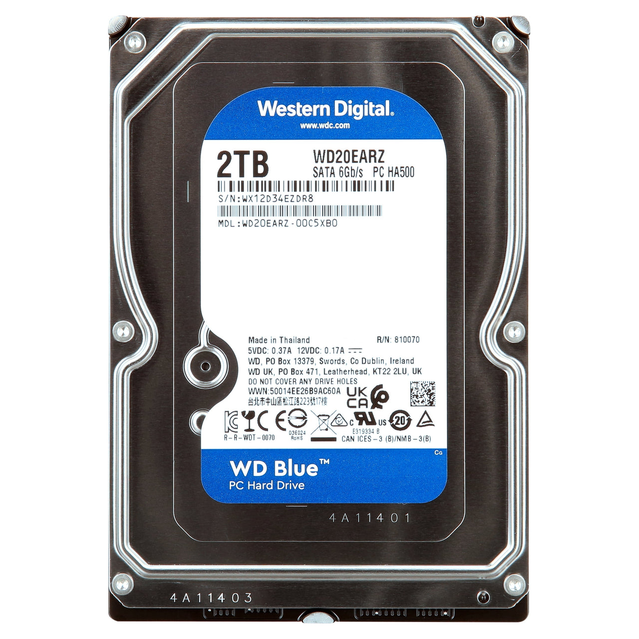WD Blue 2TB 3.5" Desktop Internal Hard Drive - WDBH2D0020HNC-NRWM