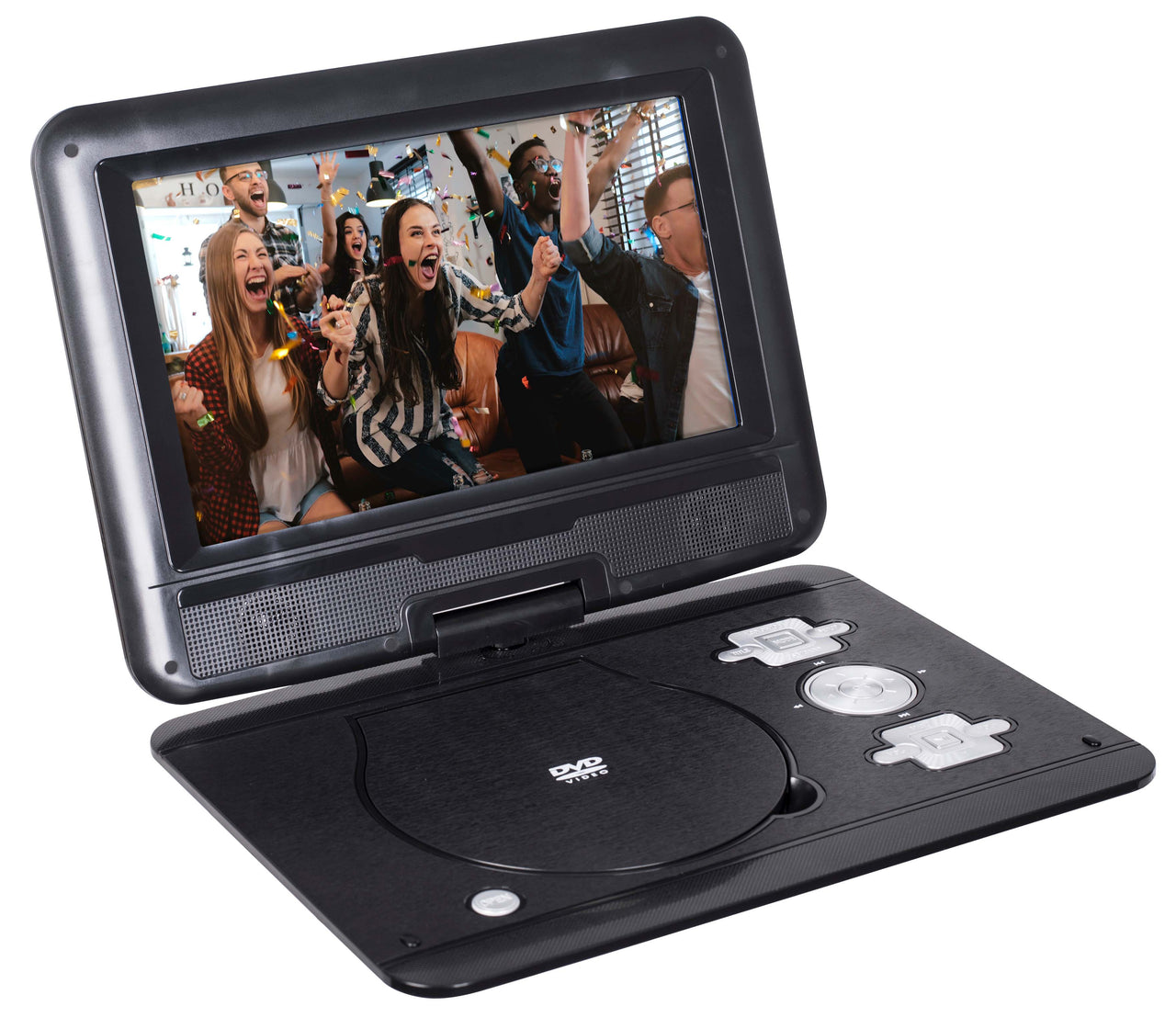 onn 10-Inch Black 480p Portable DVD Player Kit with Screen Swivel and Built-in Speakers