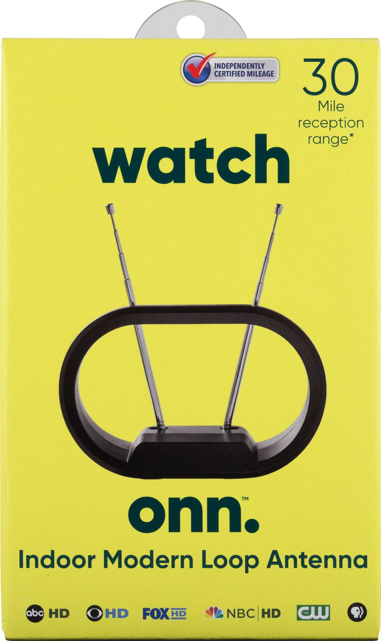 onn Indoor Modern Loop Antenna, 30 Mile Range