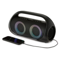 onn Portable FM Boombox with LED Lighting