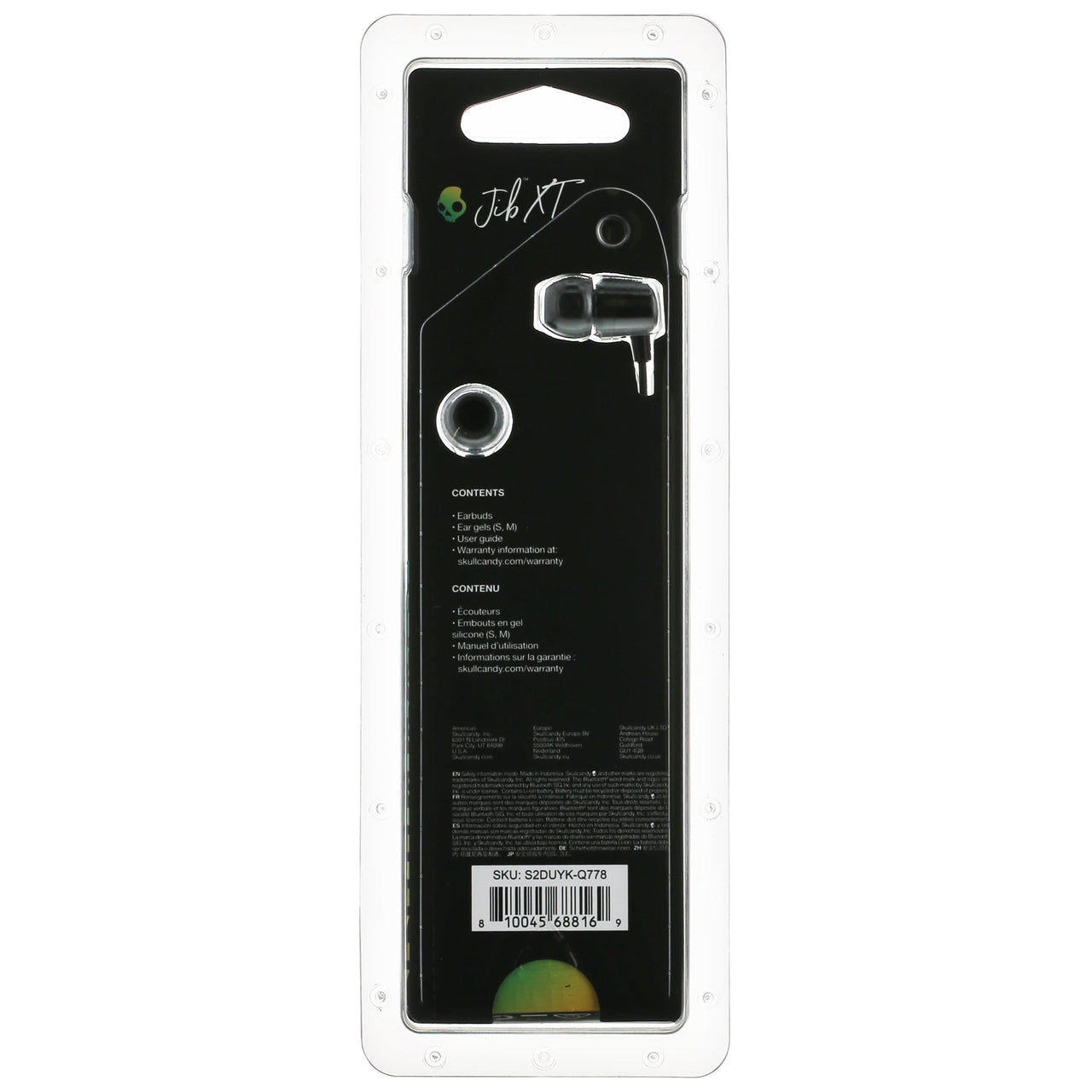 Skullcandy Jib XT Wired Inner Ear Earbuds, 3.5mm Jack, Black