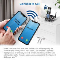 AT&T 4-Handset Expandable Cordless Phone with Unsurpassed Range, Bluetooth Connect to Cell, Smart Call Blocker and Answering System, DLP72412 (Black)