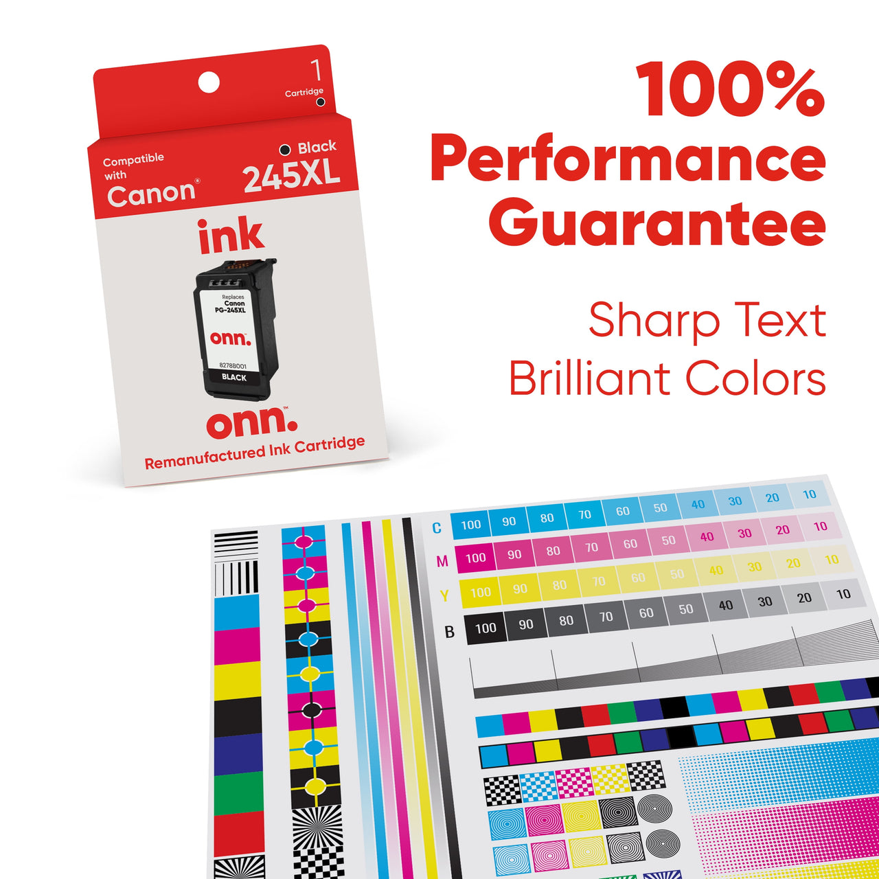 onn Canon 245XL Printer Ink Cartridge, Black (Remanufactured)