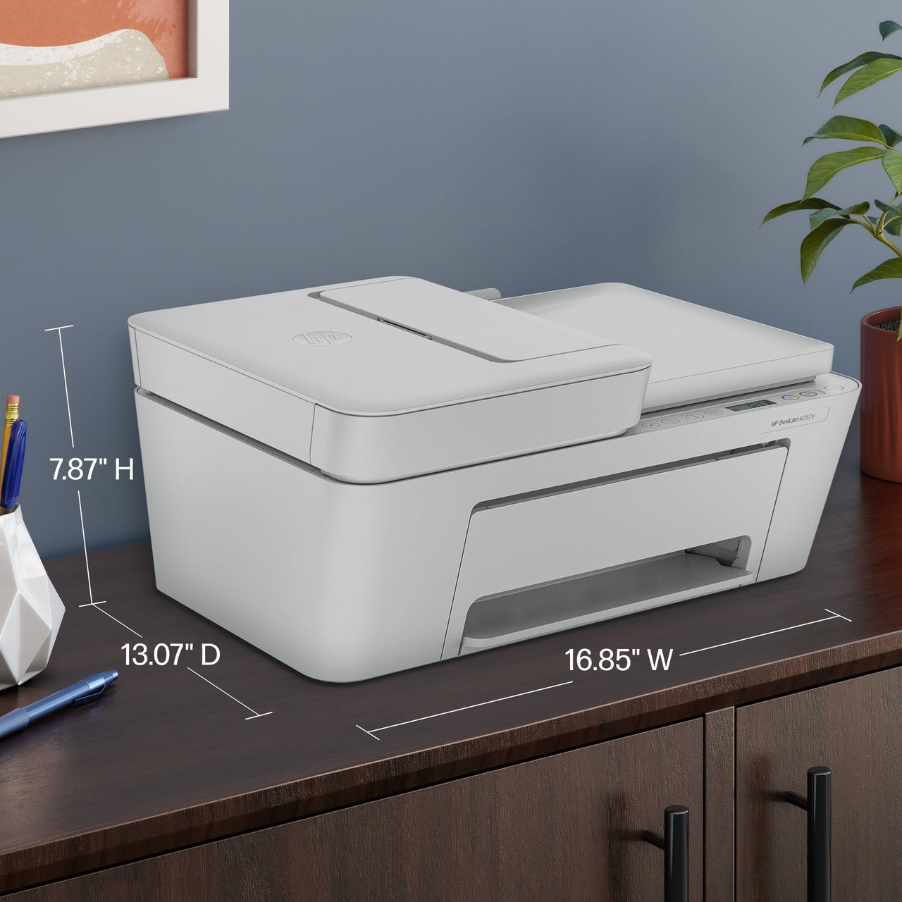 HP DeskJet 4252e Wireless All-in-One Color Inkjet Printer (White), Scanner, Copier, 3 months Free Instant Ink