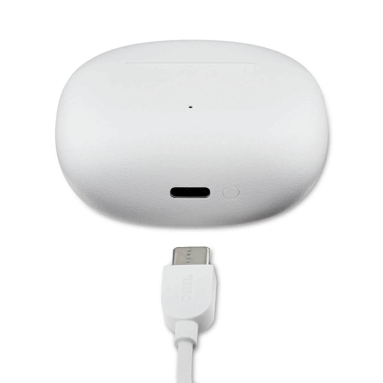 onn Bluetooth Wireless Earphones with Active Noise Canceling and Wireless Charging Case, White