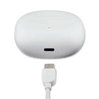 onn Bluetooth Wireless Earphones with Active Noise Canceling and Wireless Charging Case, White
