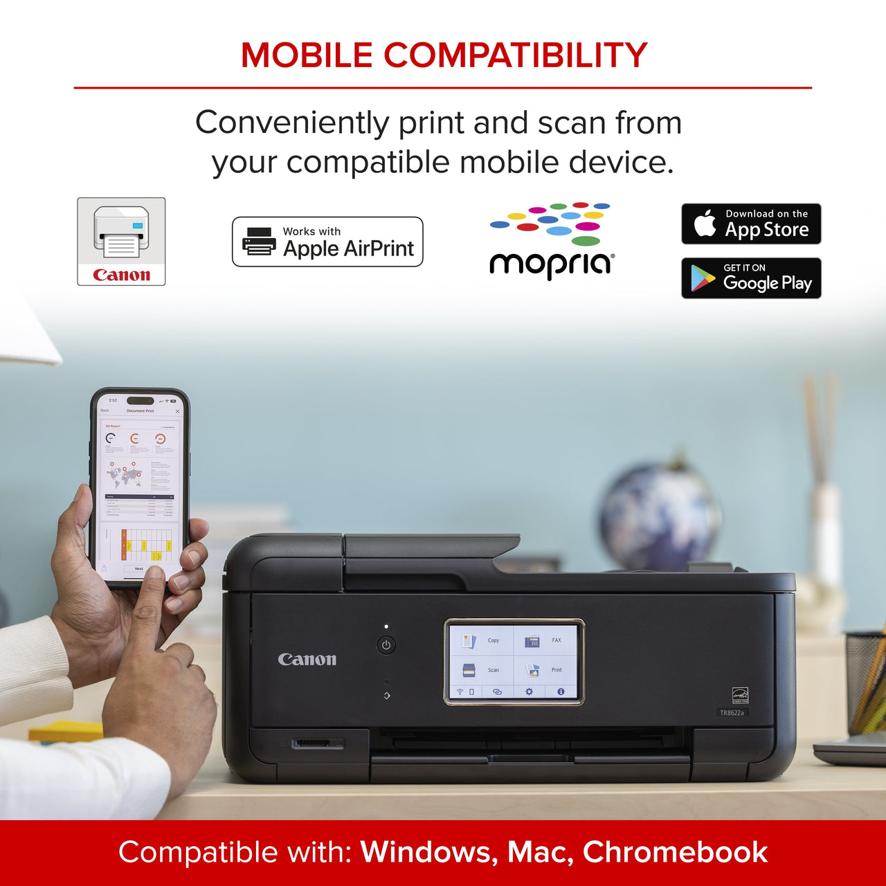 Canon PIXMA TR8622a All-In-One, Wireless Color Inkjet Printer for Home Office Use