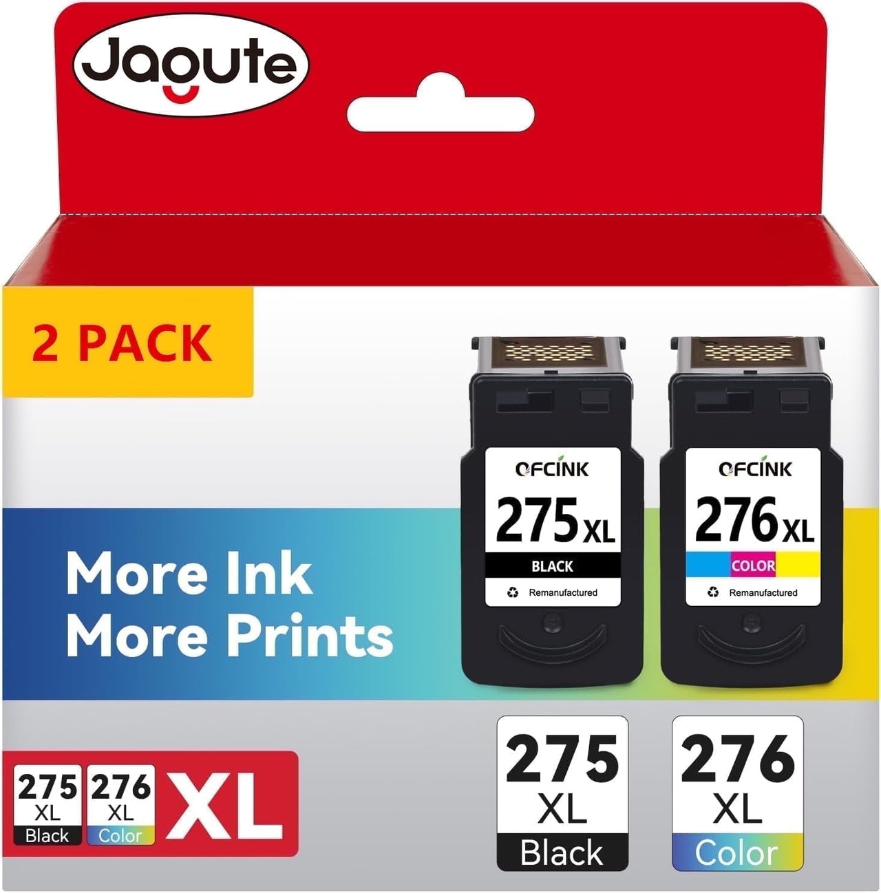 275XL 276XL Ink Cartridge for Canon PG-275/CL-276 Ink Cartridge Black and Color Multi Pack Use with Canon Pixma TS3522 TS3520 TS3500 TR4722 TR4720 TR4700 Printer