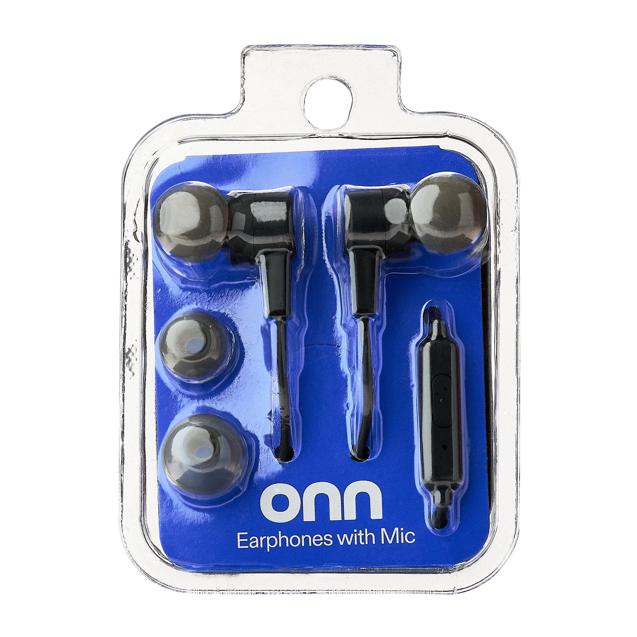 onn Wired Earphones with Mic-3.5mm jack, Black