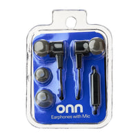 onn Wired Earphones with Mic-3.5mm jack, Black