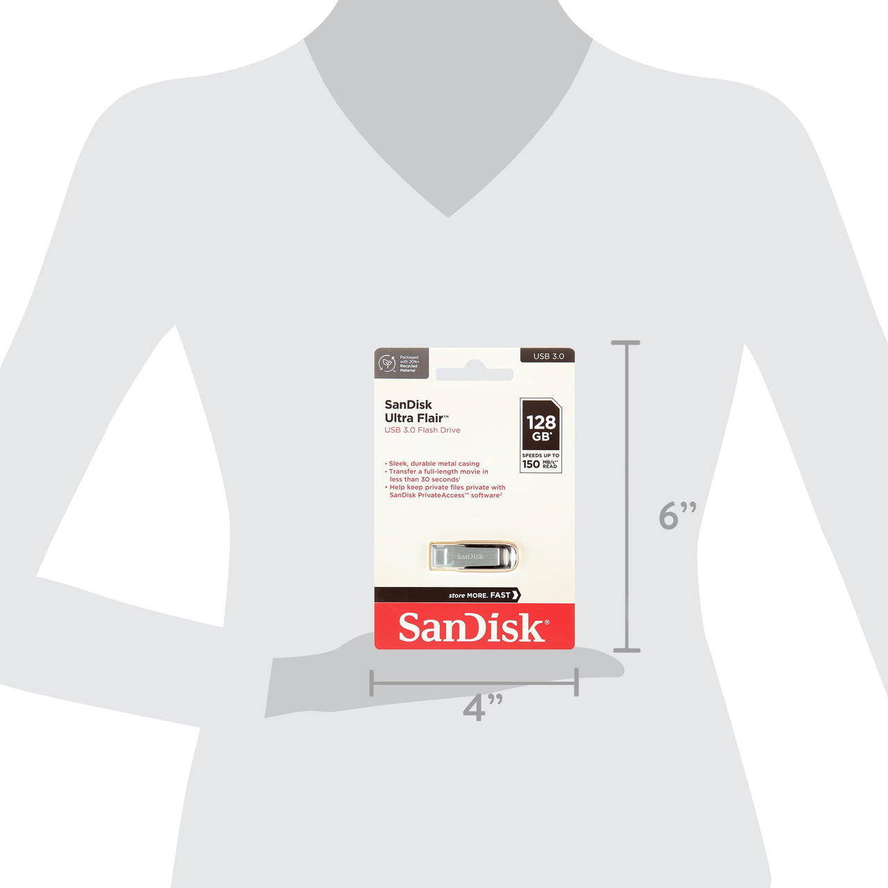 SanDisk 128GB Ultra Flair USB 3.0 Flash Drive - SDCZ73-128G-AW46