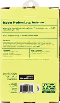 onn Indoor Modern Loop Antenna, 30 Mile Range