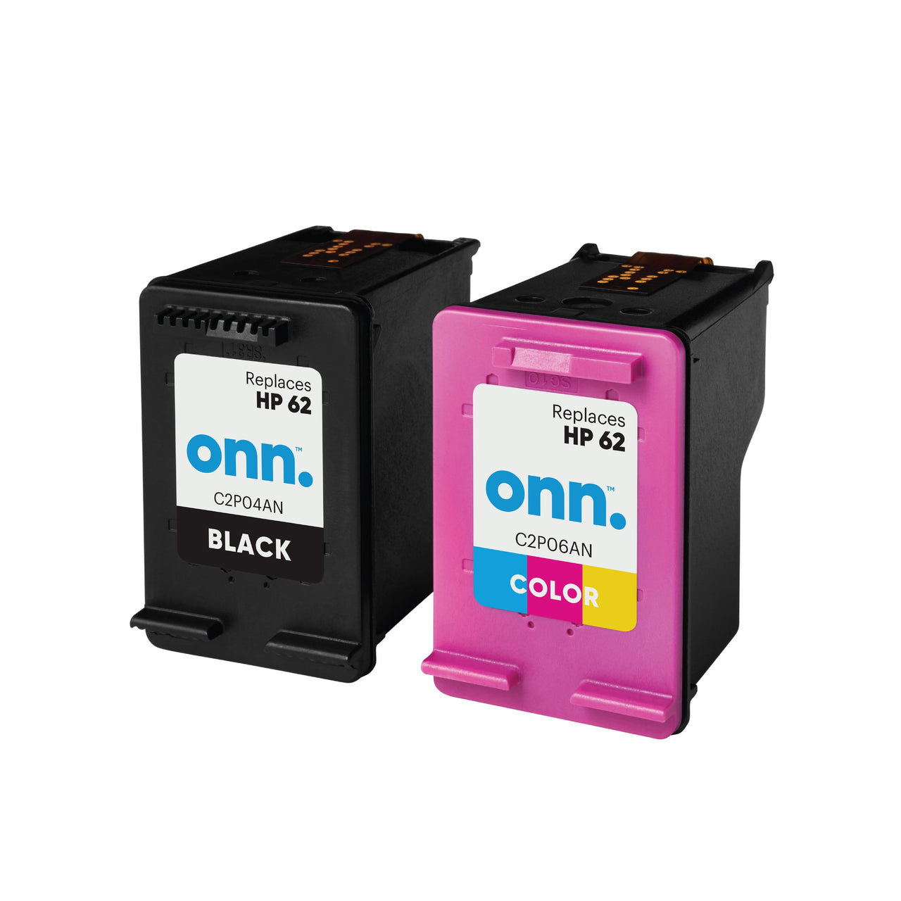 Remanufactured onn. HP 62 Black and 62 Tri-Color Ink, 2 Cartridges