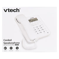 VTech CD1153 White, Corded, Table Top Speakerphone with Caller ID, Ringer Volume Control, No AC Power Required, 60 Number Caller ID History