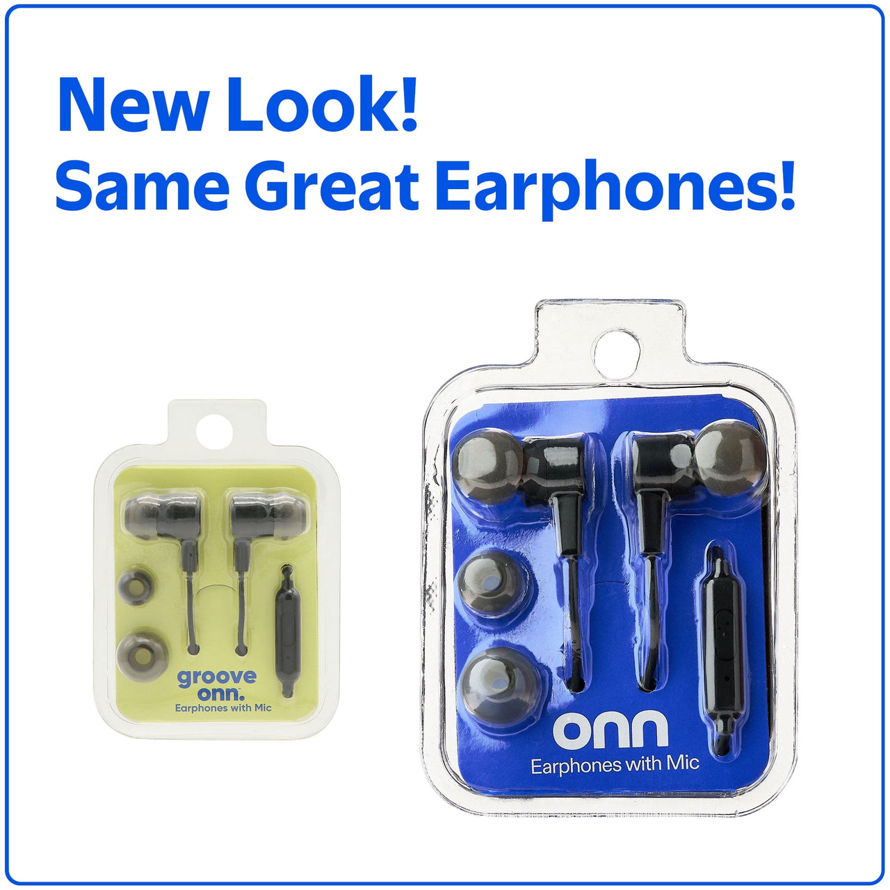 onn Wired Earphones with Mic-3.5mm jack, Black
