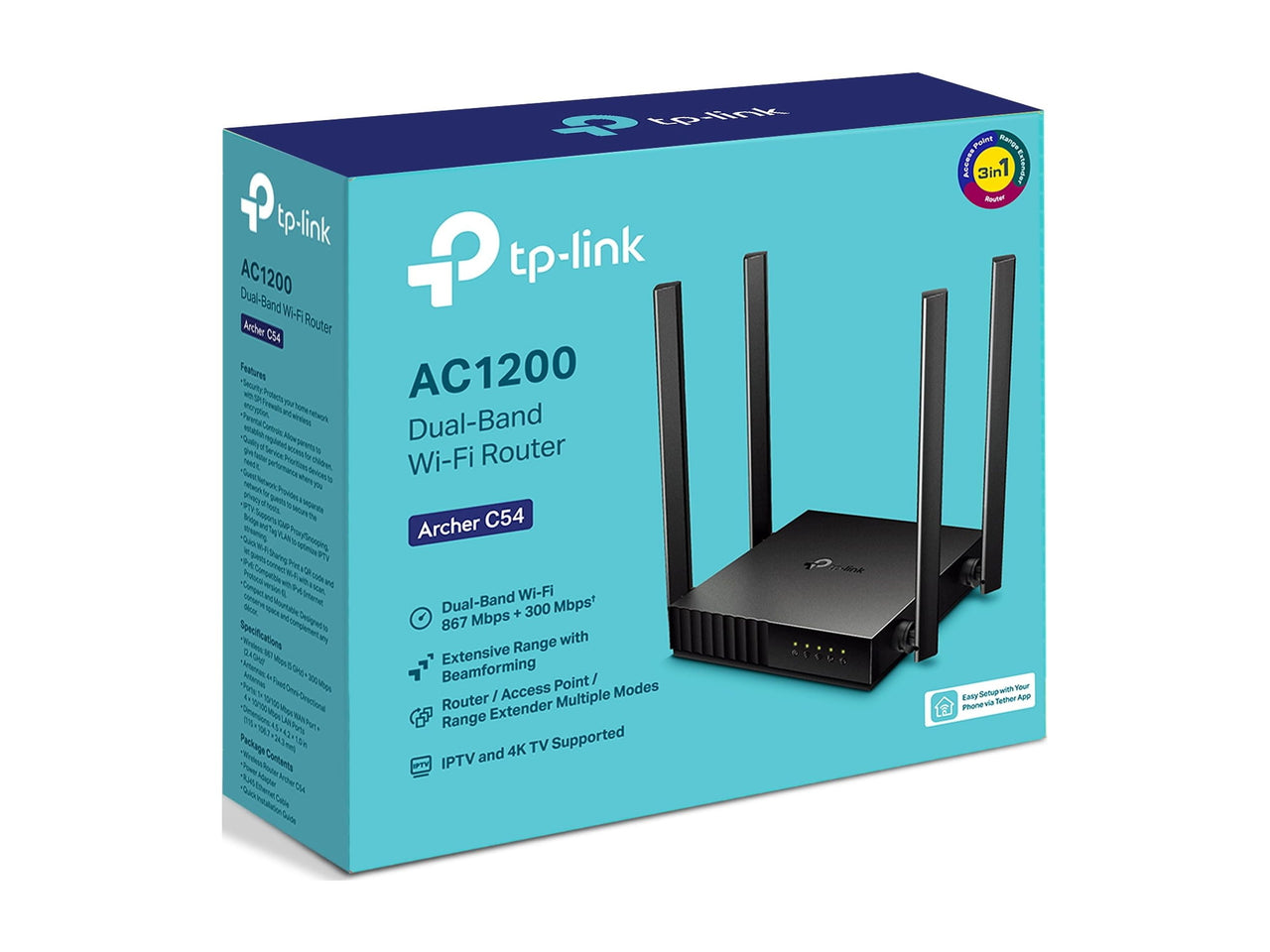 TP-Link Archer C54 | AC1200 MU-MIMO Dual-Band WiFi Router| Works with All Home Internet Providers