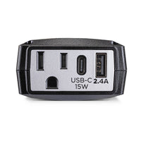 CyberPower M140BUC 140W Power Inverter - 1 AC Outlet, USB-C & USB-A Ports, Black